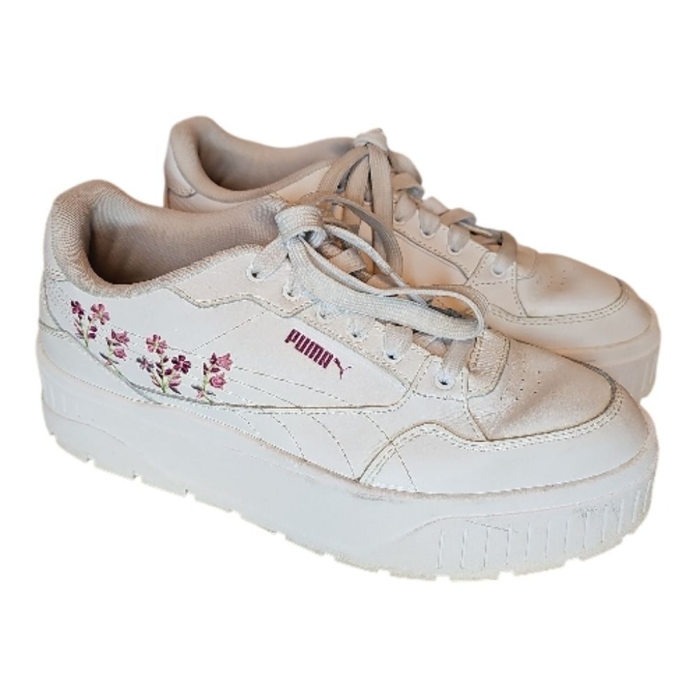 PUMA Karmen II Idol Novelty Embroidered Floral Lace Up Sneakers 9.5